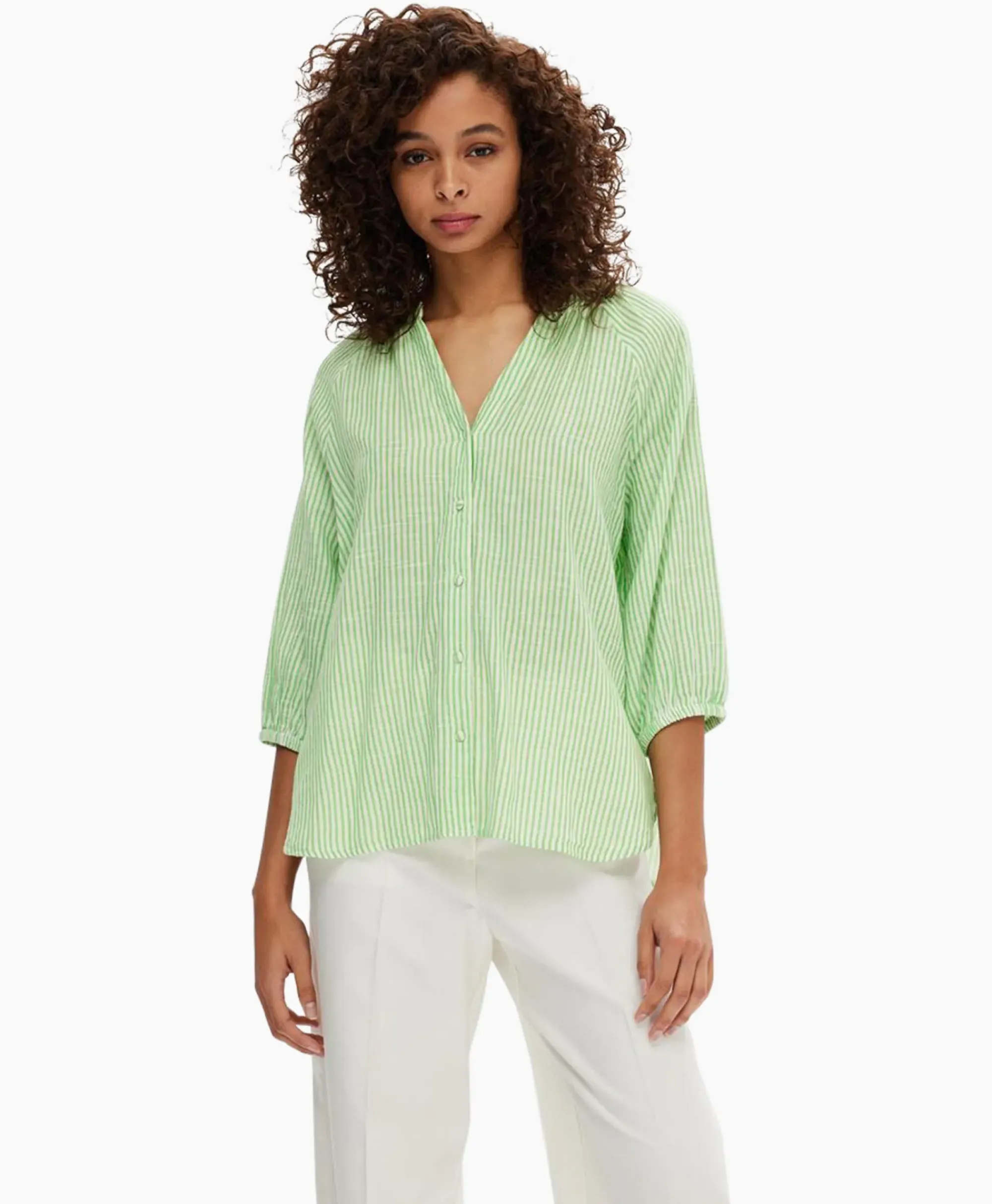 T-Shirts & Tops^Selected Femme T-Shirt Korte Mouw Alberta 3/4 Stripe Shirt Noos Off White