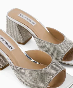 Sandalen^Steve Madden Sandaal Met Hak Glowing-R Zilver