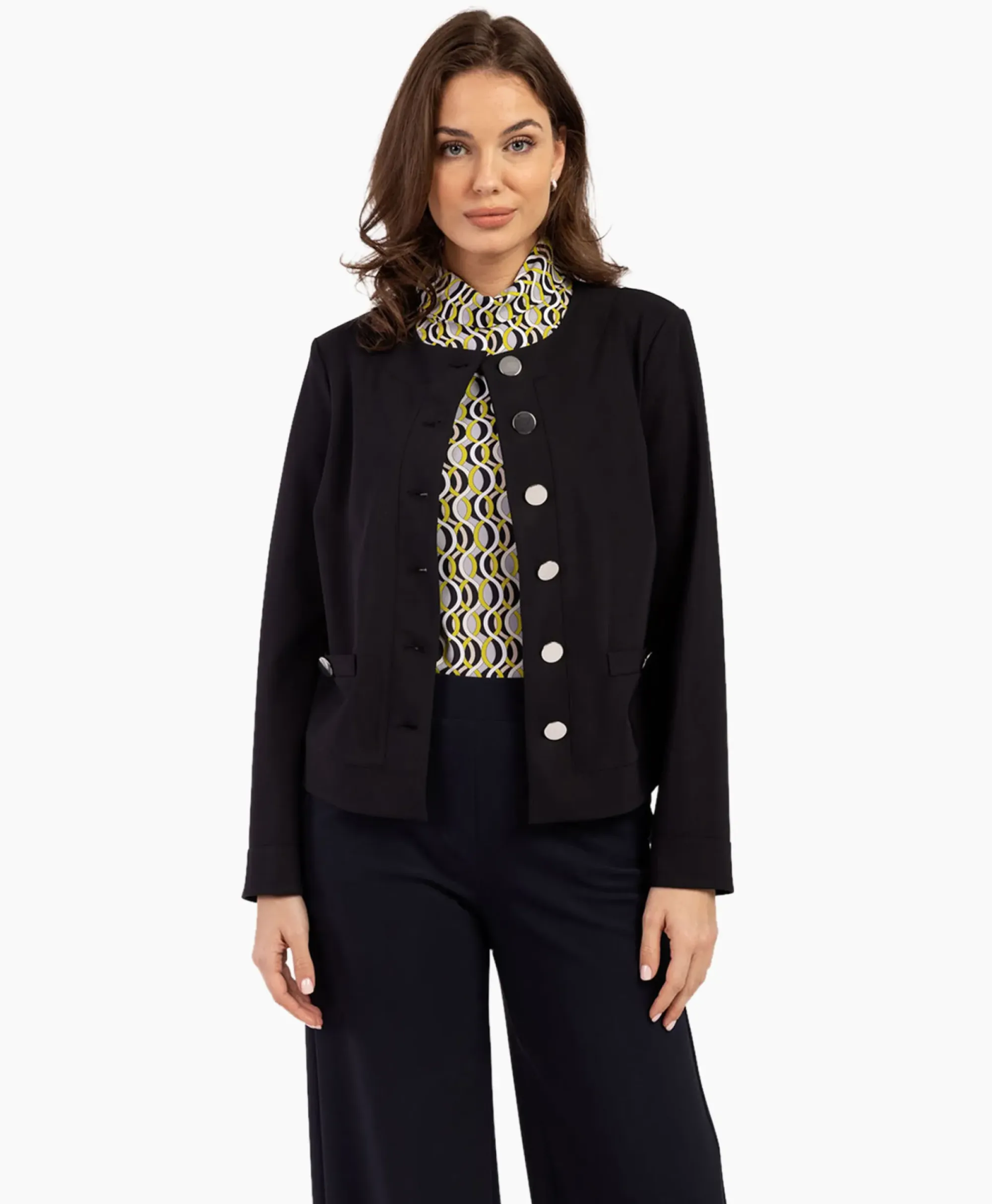 Blazers^Studio Anneloes Blazer Janet Bonded Zwart Dessin