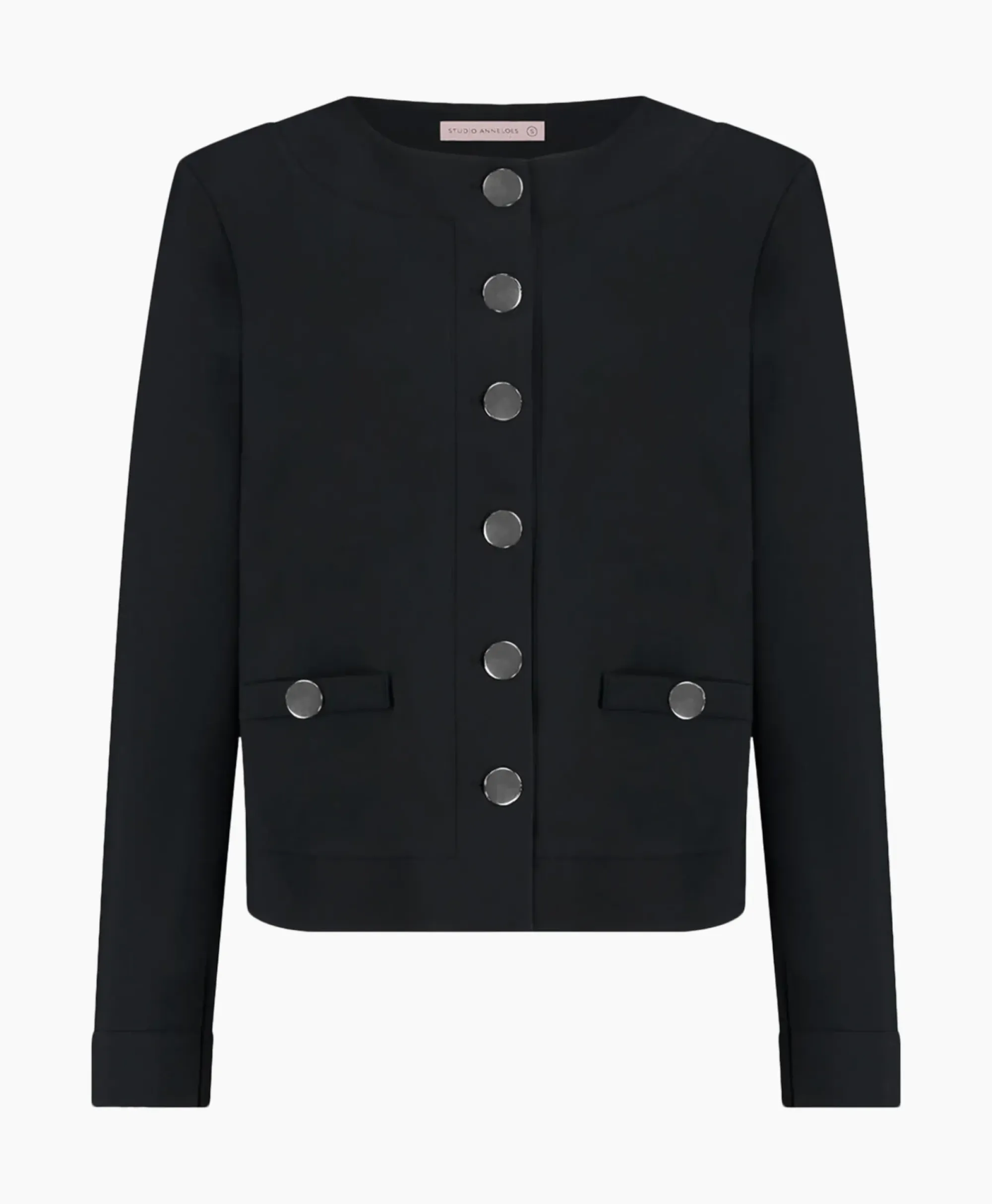 Blazers^Studio Anneloes Blazer Janet Bonded Zwart Dessin