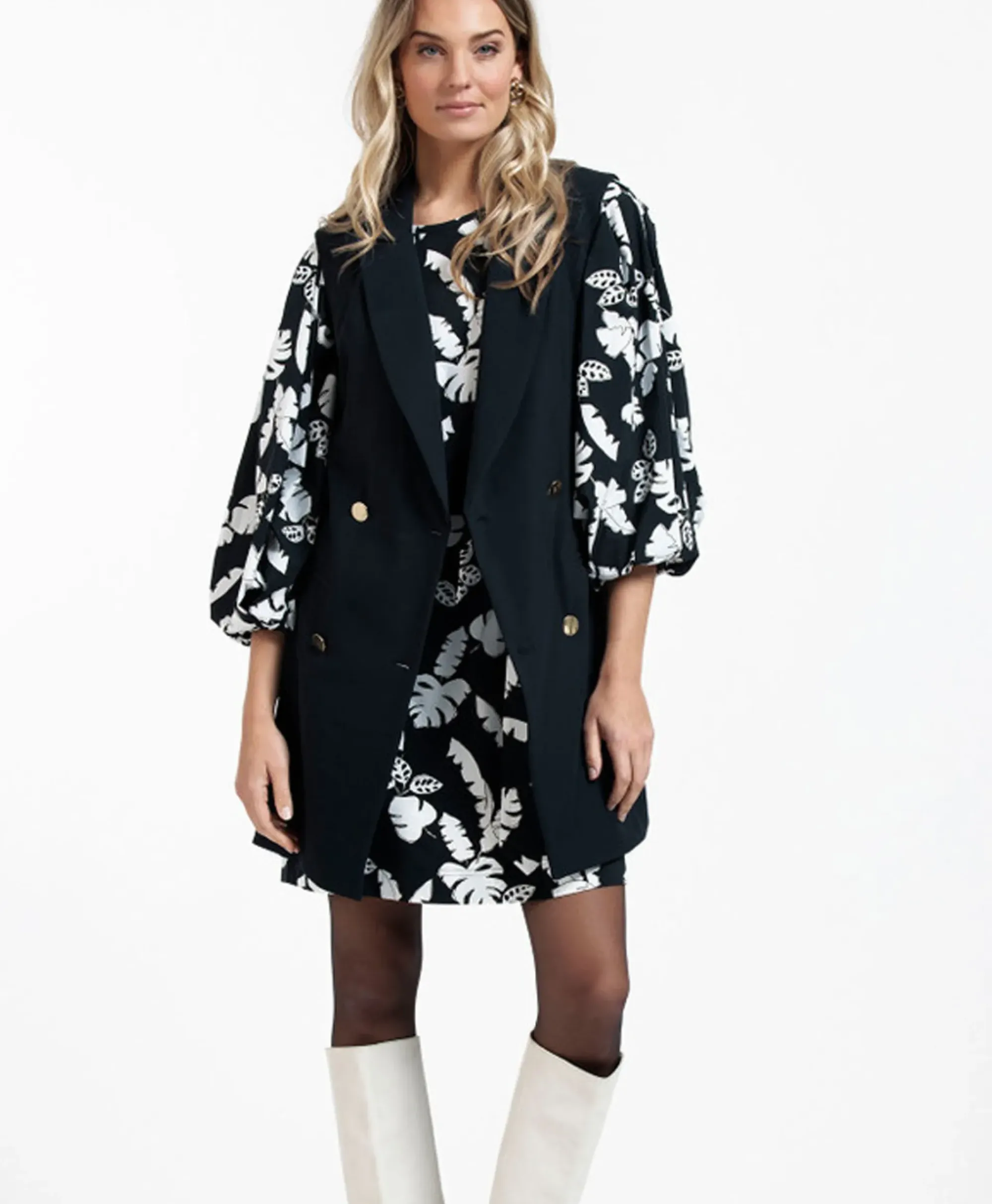 Gilets^Studio Anneloes Blazer Jazzy Bonded Donker Blauw