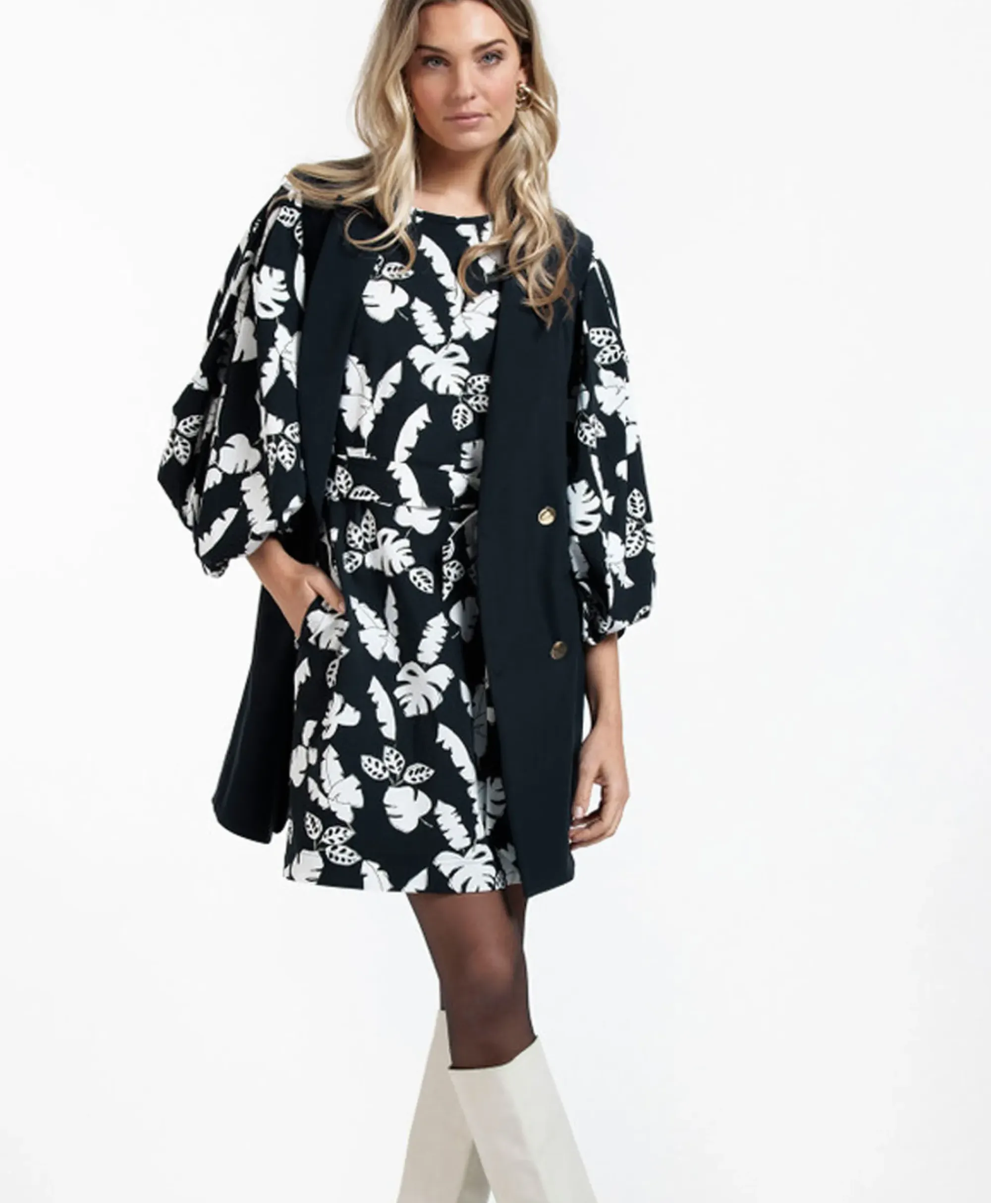 Gilets^Studio Anneloes Blazer Jazzy Bonded Donker Blauw