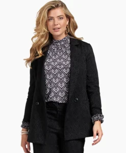 Blazers^Studio Anneloes Blazer Sence Orn. Jacquard Zwart