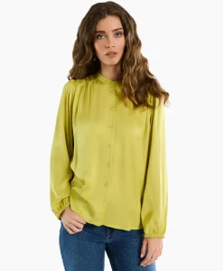 Blouses^Studio Anneloes Blouse Birdie Ls Satin Geel