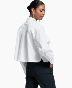 Blouses^Studio Anneloes Blouse Dion Cropped Poplin Wit