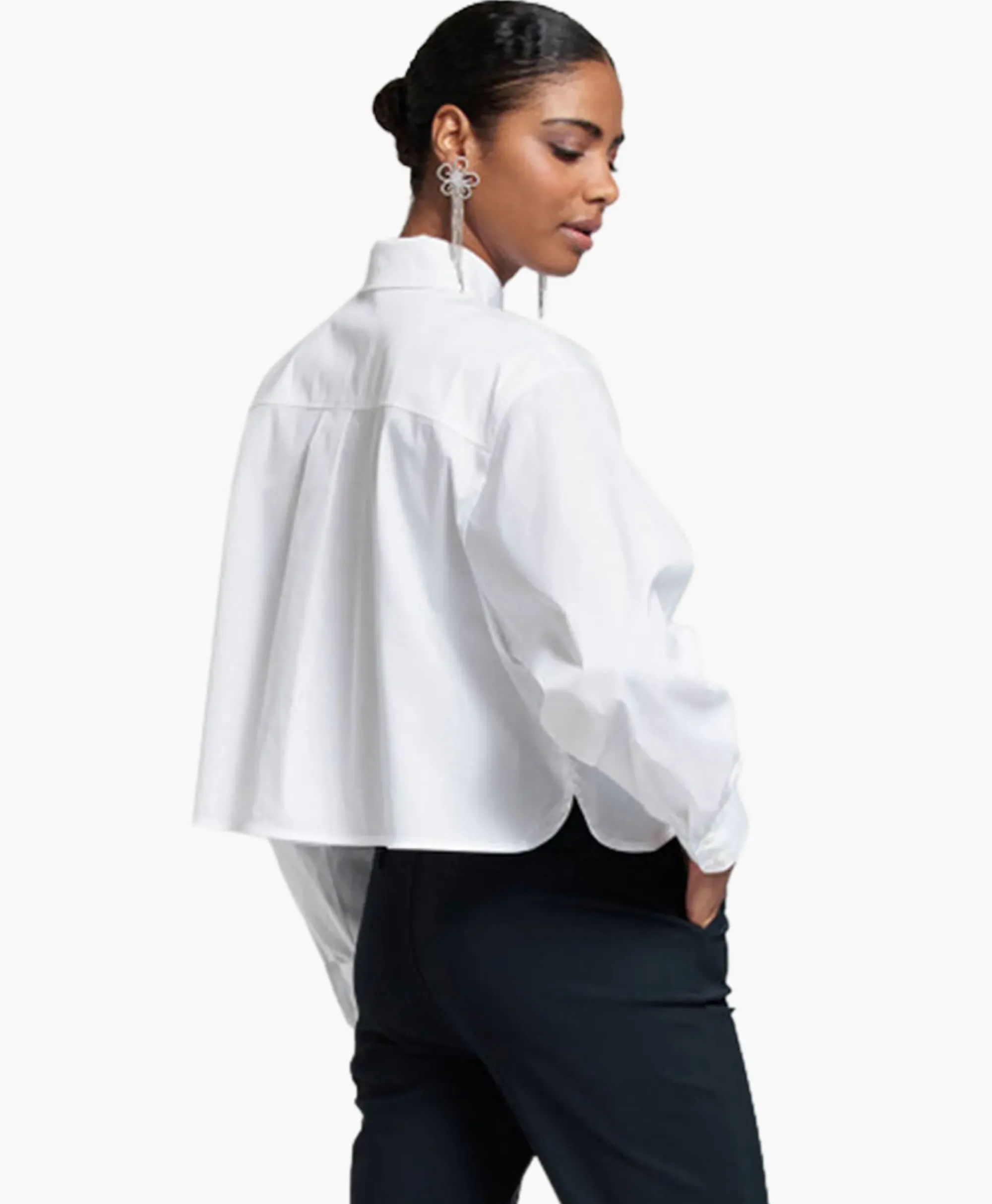 Blouses^Studio Anneloes Blouse Dion Cropped Poplin Wit