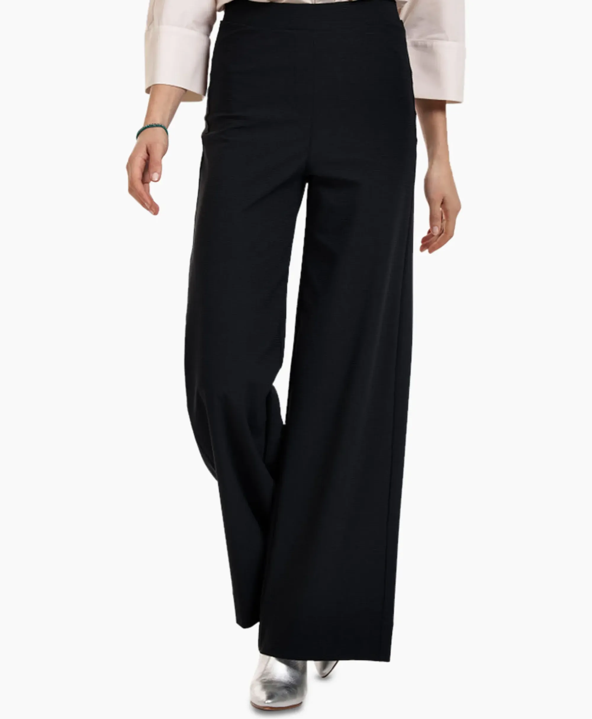 Broeken^Studio Anneloes Broek Alex Bonded Mesh Trousers Zwart Dessin