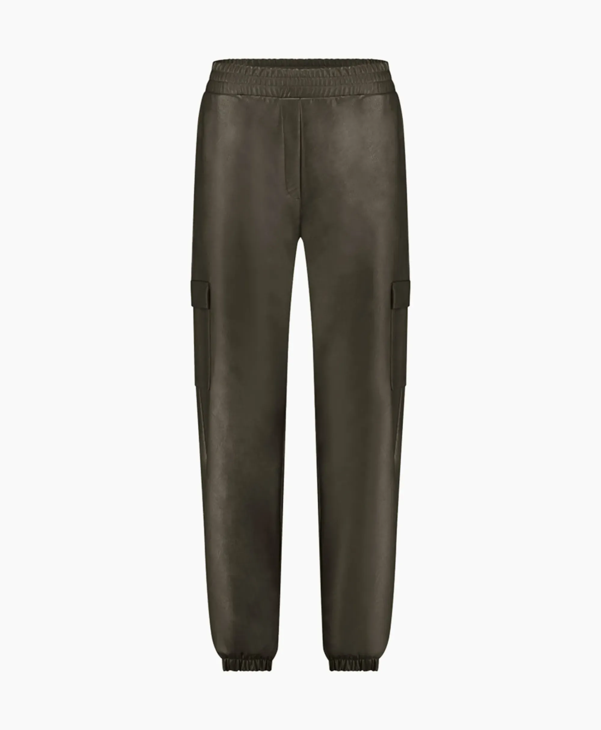 Broeken^Studio Anneloes Broek Evi Leather Cargo Trousers Bruin Dessin