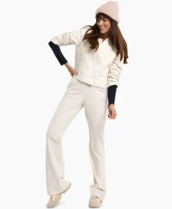 Broeken^Studio Anneloes Broek Flair Long Shiny Bnd Trousers Off White
