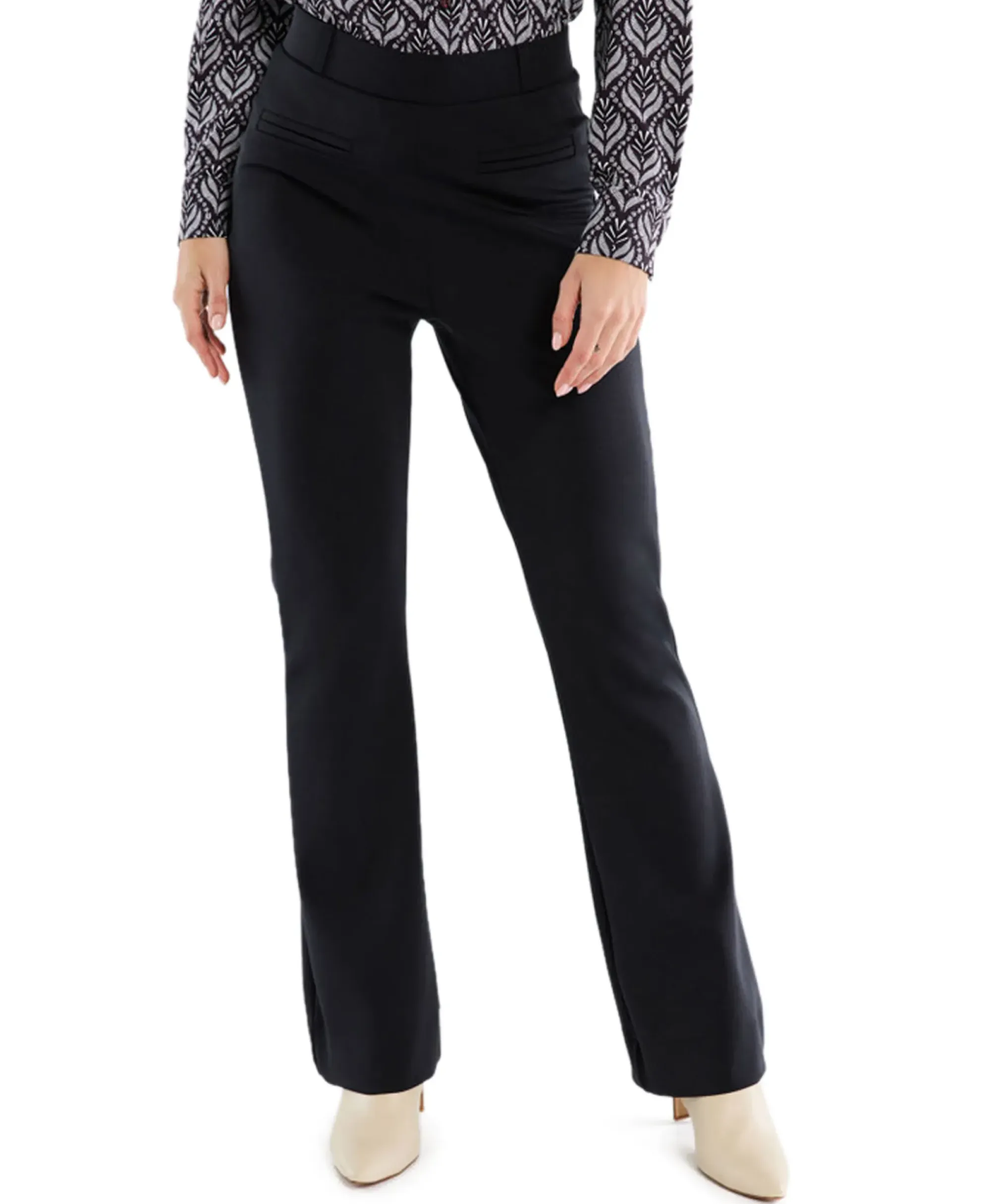 Broeken^Studio Anneloes Broek Lio Shiny Bnd Flair Trousers Zwart