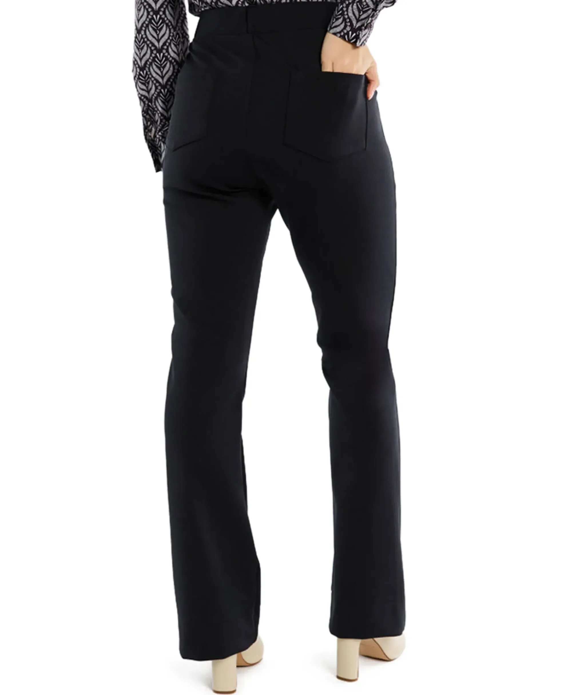 Broeken^Studio Anneloes Broek Lio Shiny Bnd Flair Trousers Zwart