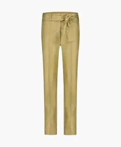 Broeken^Studio Anneloes Broek Mita Faux Leather Trousers Goud