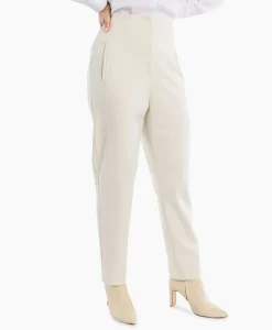 Broeken^Studio Anneloes Broek Nine Shiny Bonded Trousers Off White