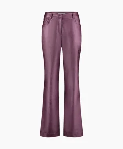 Broeken^Studio Anneloes Broek Selina Metallic Leather Trousers Paars