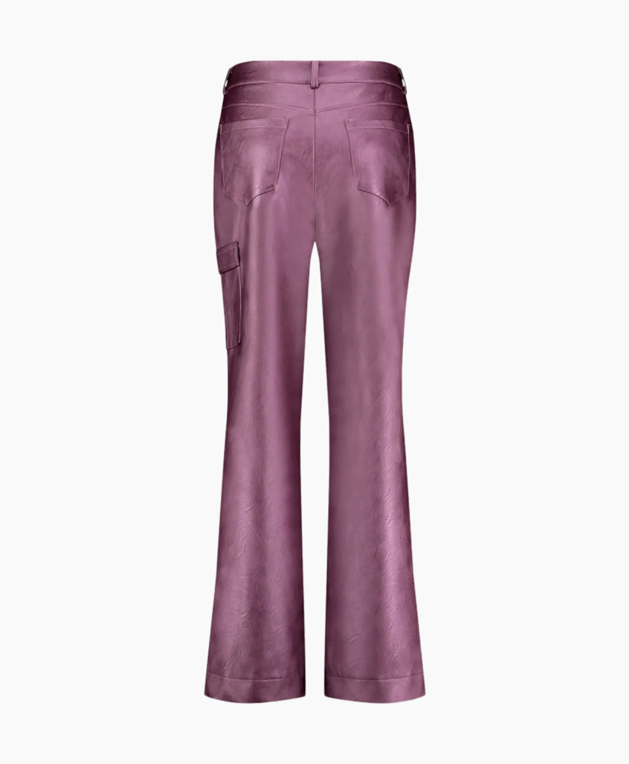Broeken^Studio Anneloes Broek Selina Metallic Leather Trousers Paars