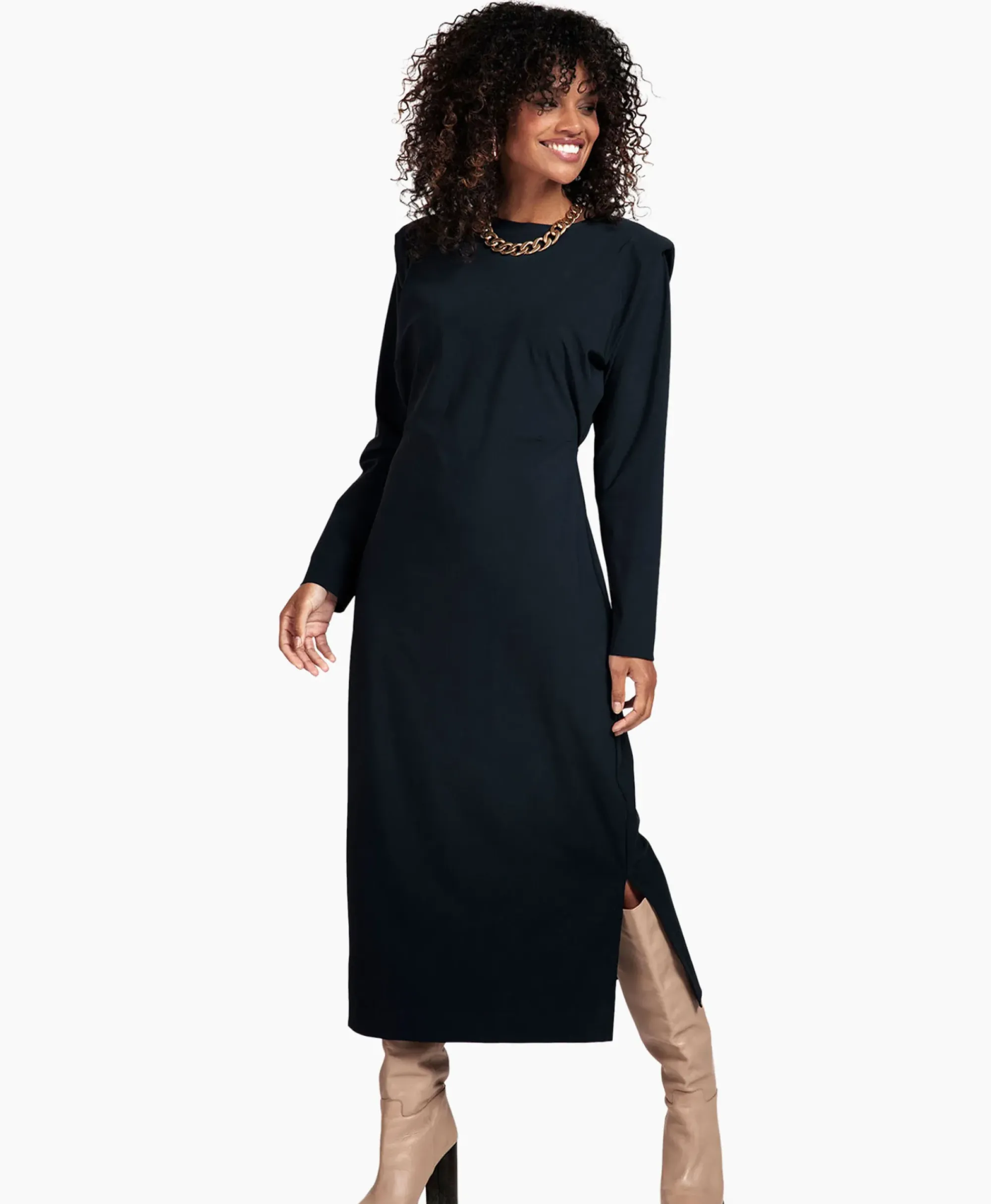 Jurken^Studio Anneloes Jurk Tammy Dress Donker Blauw