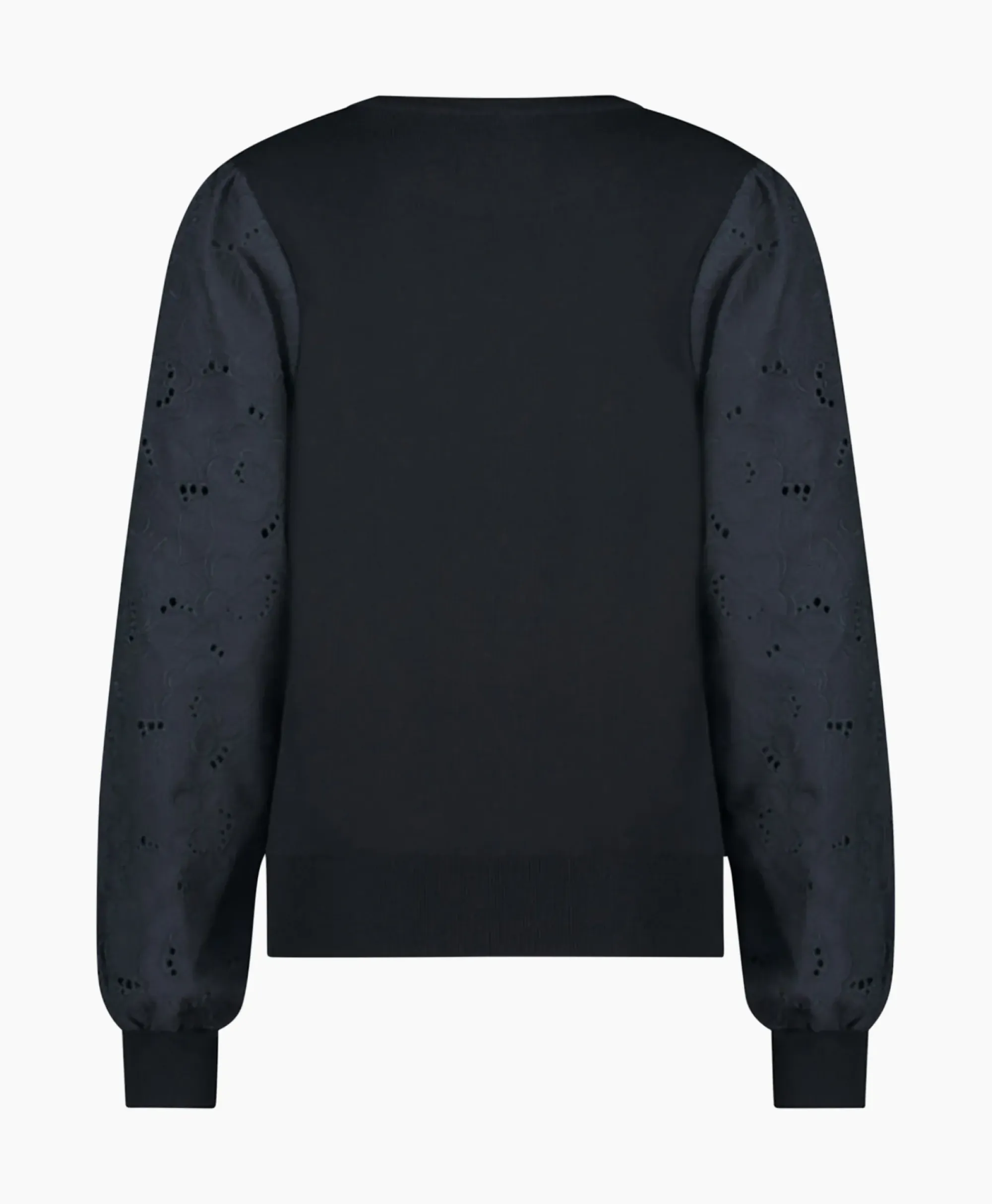 Truien^Studio Anneloes Pullover Deana Flower Broderie Donker Blauw