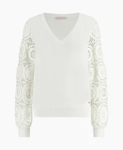 Truien^Studio Anneloes Pullover Dinah Crochet Off White