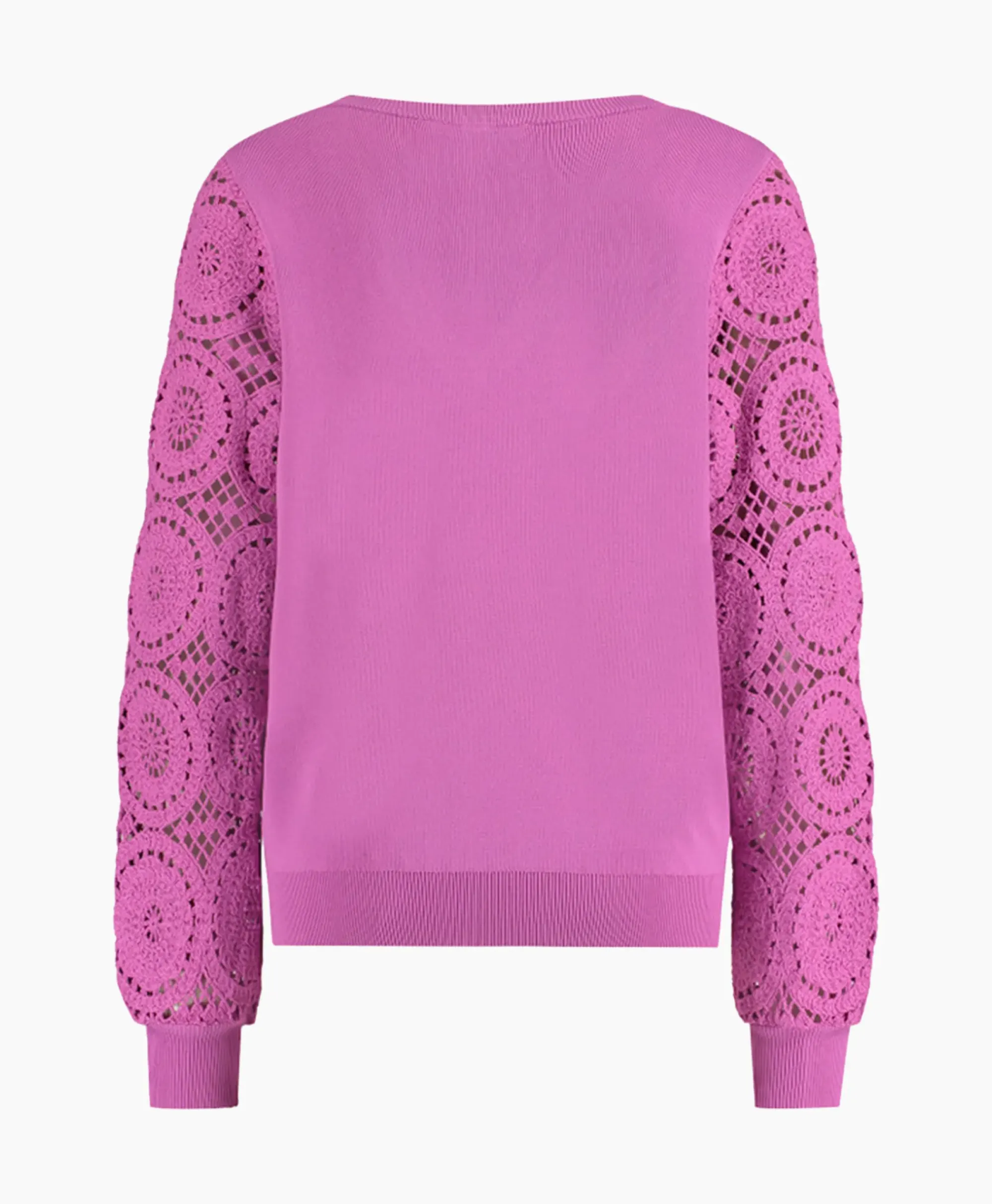 Truien^Studio Anneloes Pullover Dinah Crochet Roze