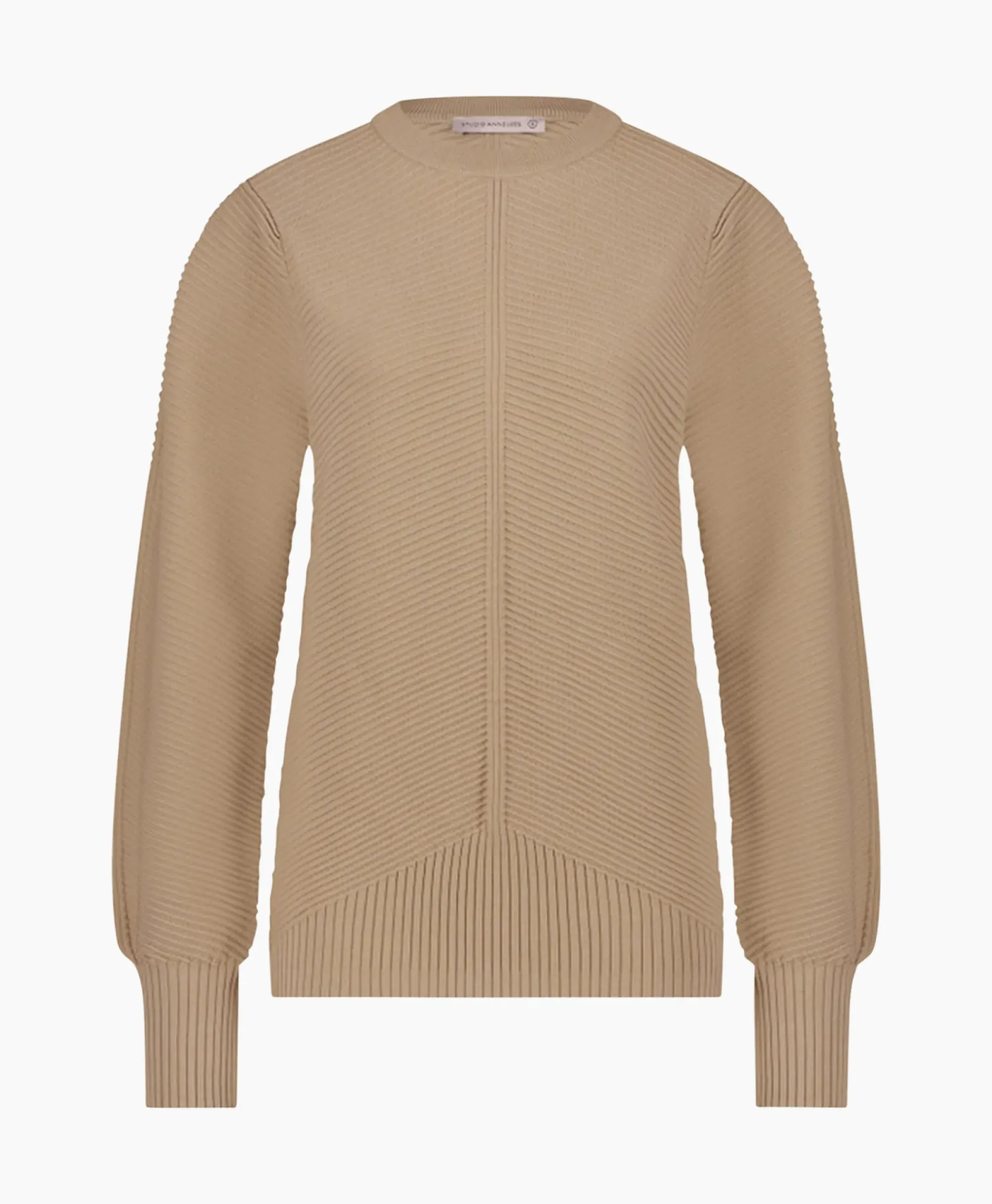 Truien^Studio Anneloes Pullover Erika Rib Zand