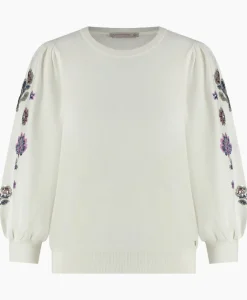 Truien^Studio Anneloes Pullover Hollie Embroidery Ecru