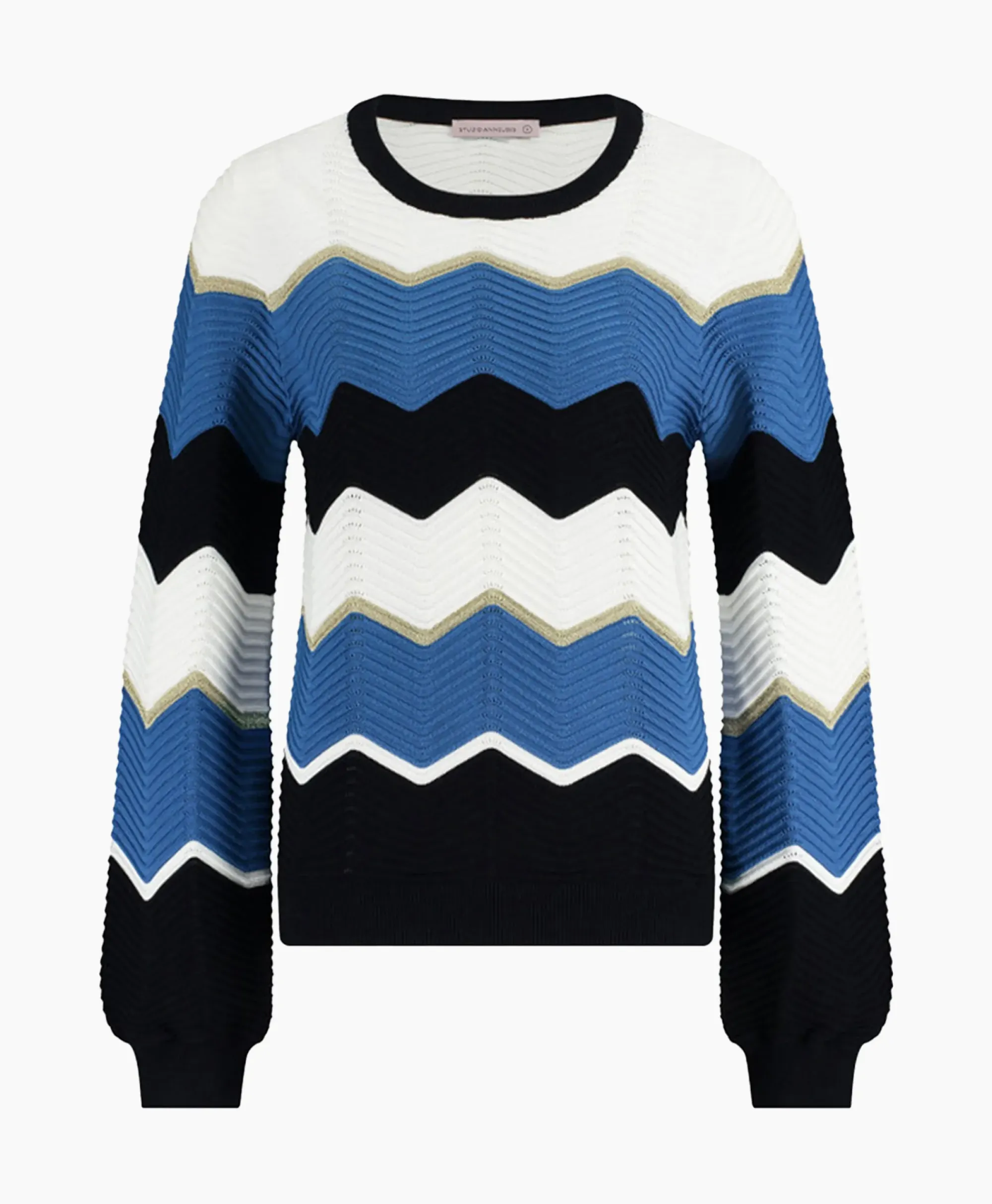 Truien^Studio Anneloes Pullover Isa Zigzag Ajour Ecru