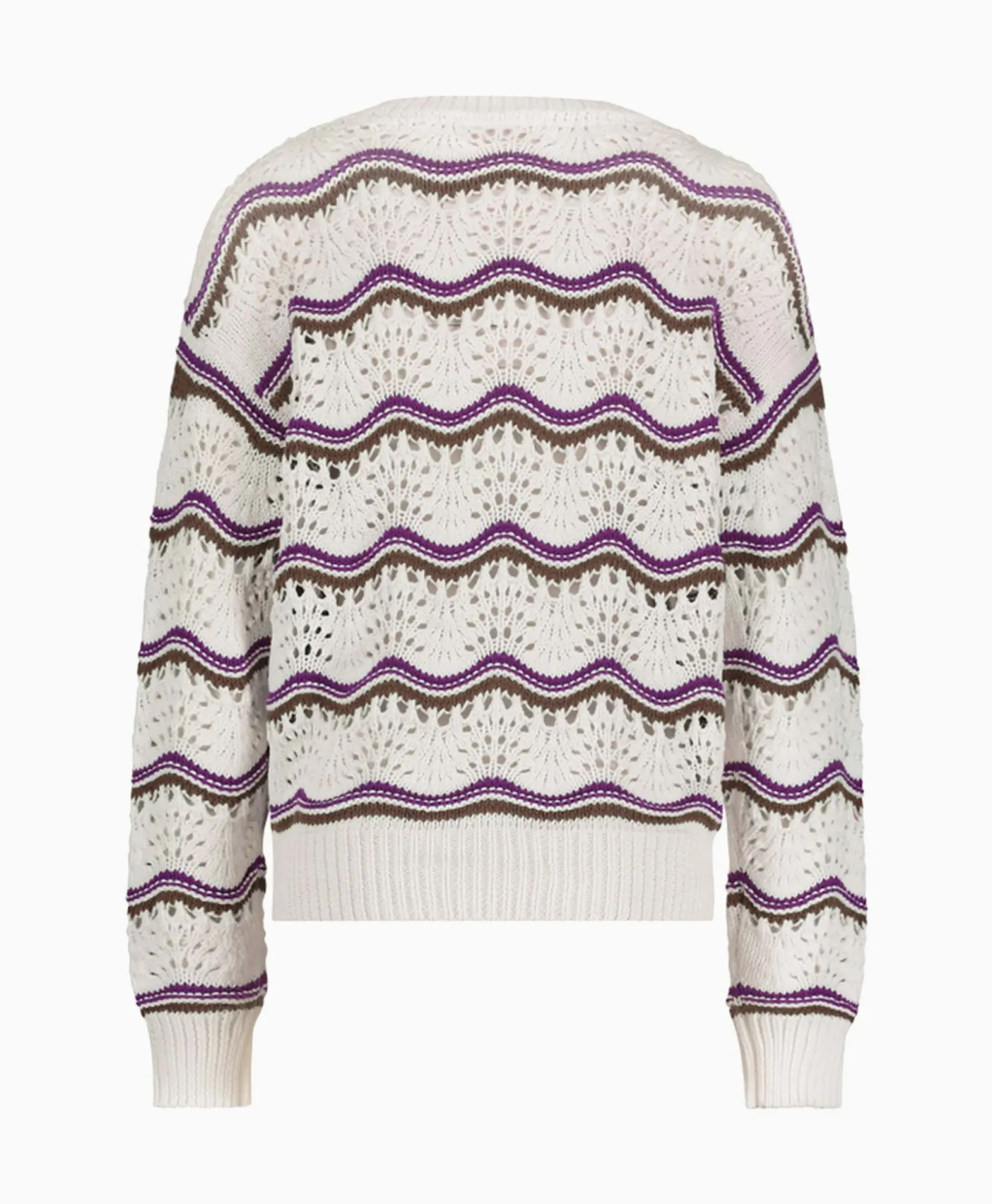 Truien^Studio Anneloes Pullover Leana Ajour Ecru