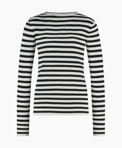 Truien^Studio Anneloes Pullover Luna Stripe Ecru