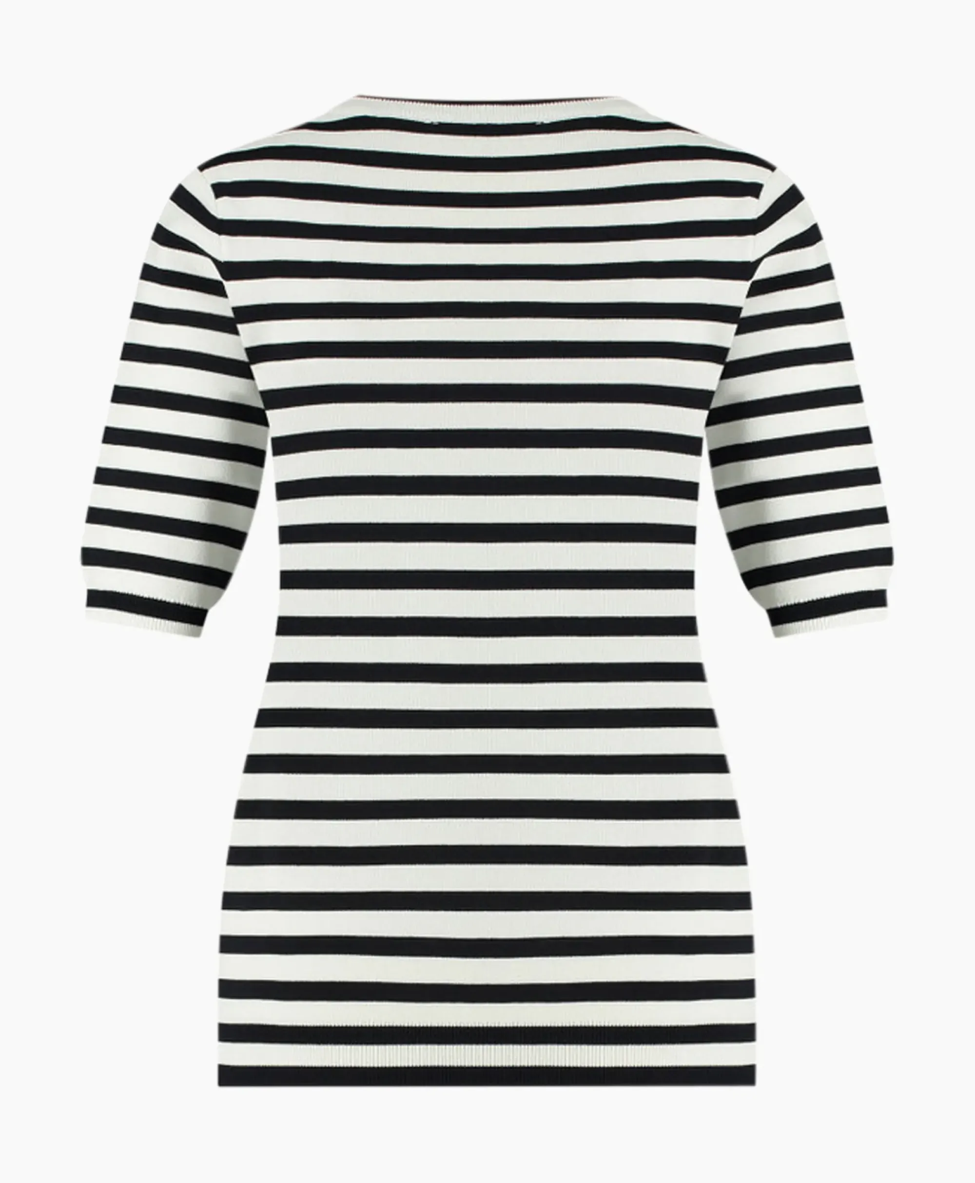 Truien^Studio Anneloes Pullover Luna Stripe Short Slv Ecru