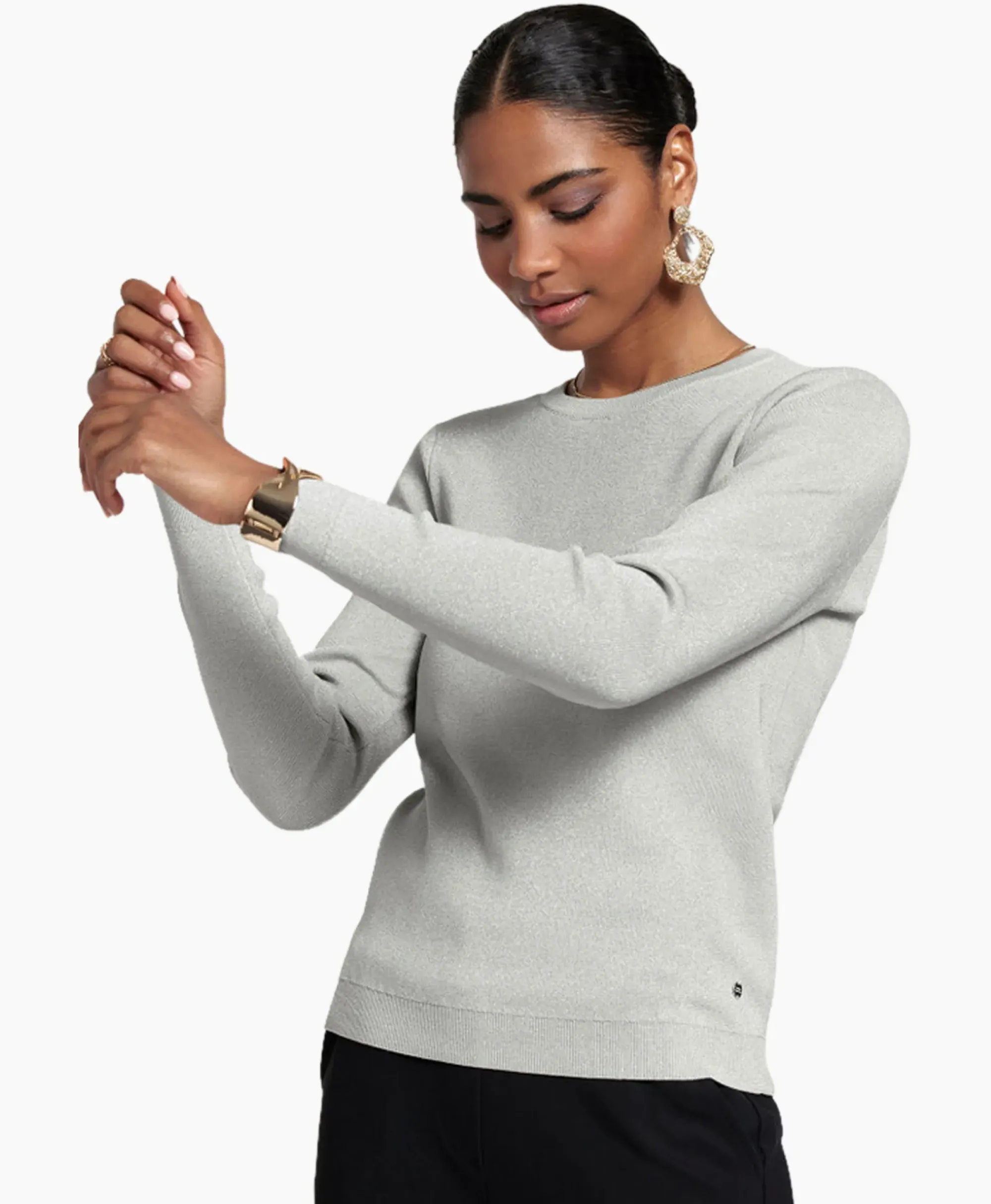 Truien^Studio Anneloes Pullover Luna Lurex Off White