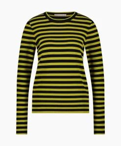 Truien^Studio Anneloes Pullover Luna Stripe Zwart Dessin