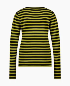 Truien^Studio Anneloes Pullover Luna Stripe Zwart Dessin