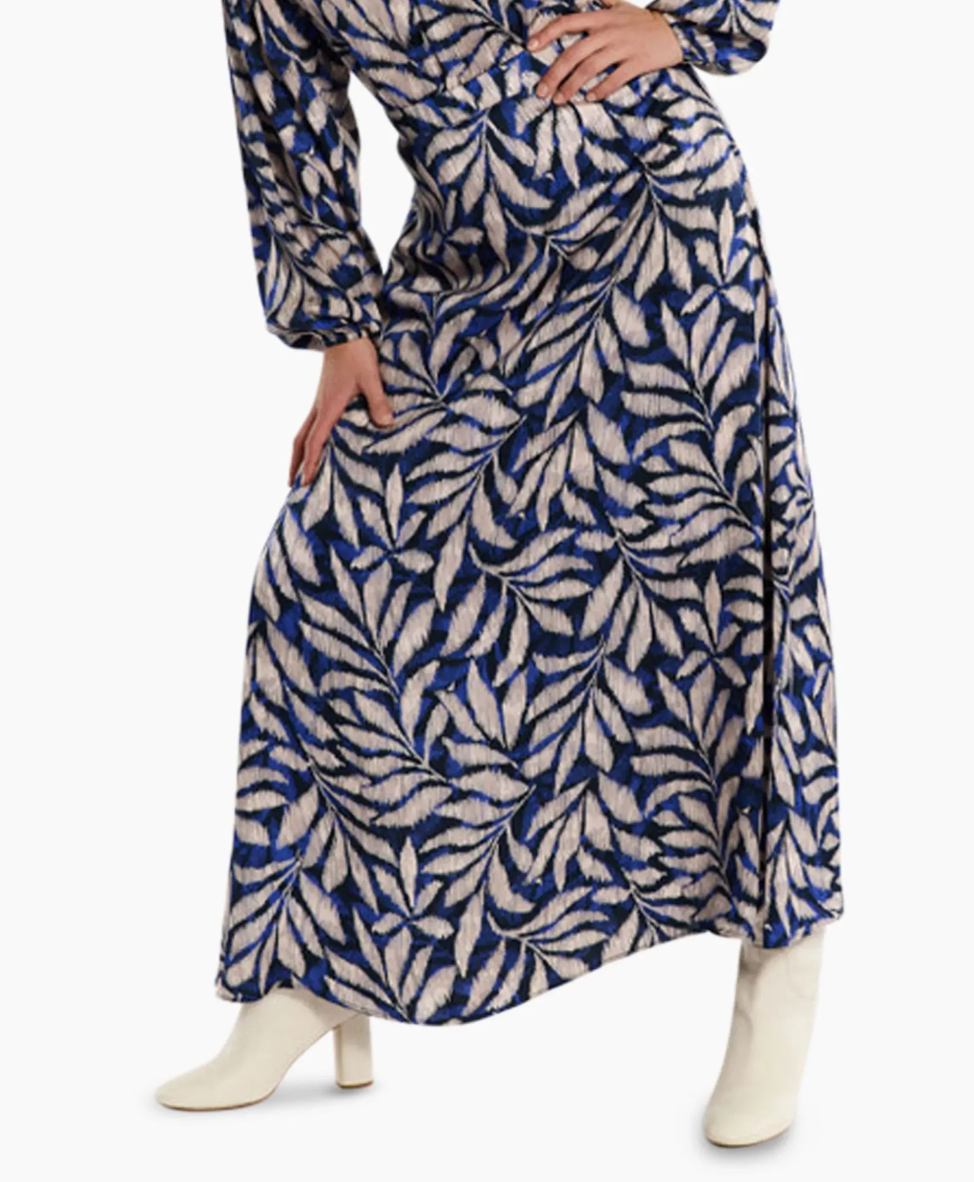 Rokken^Studio Anneloes Rok Janou Satin Flower Skirt Blauw