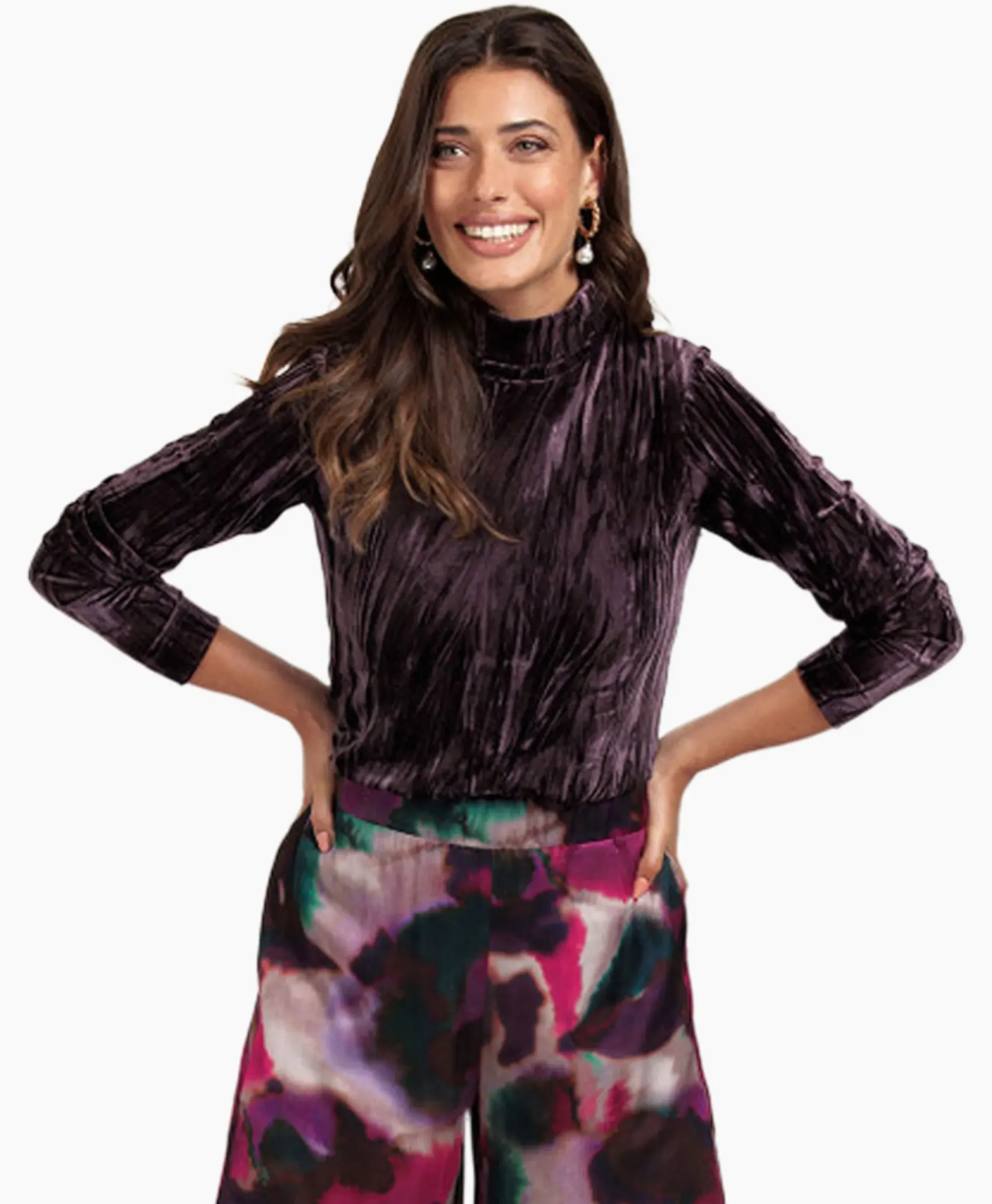 T-Shirts & Tops^Studio Anneloes Top Avril Ls Velvet Bruin