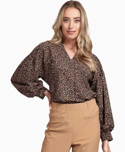 T-Shirts & Tops^Studio Anneloes Top Julia Leopard Bruin