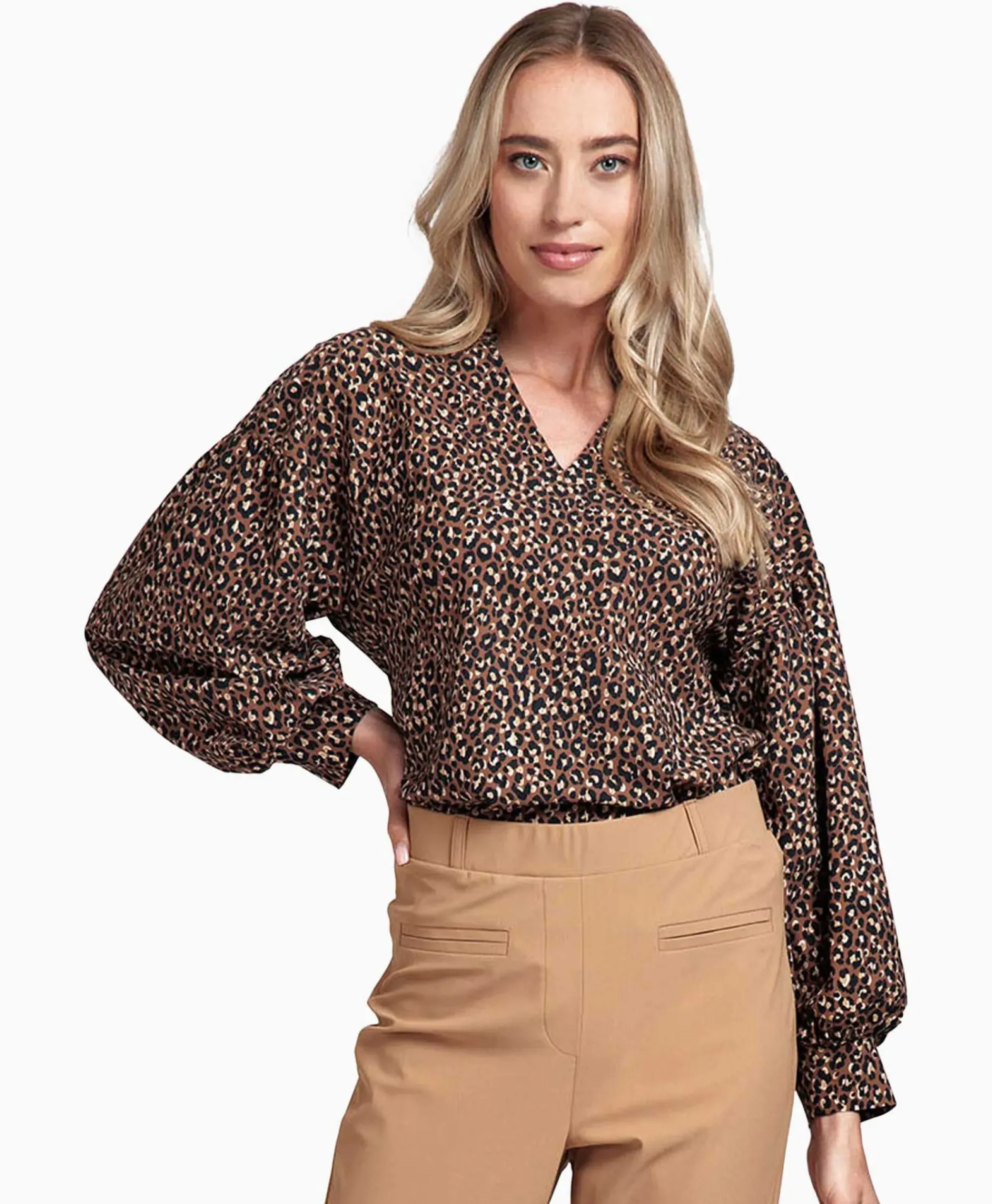 T-Shirts & Tops^Studio Anneloes Top Julia Leopard Bruin