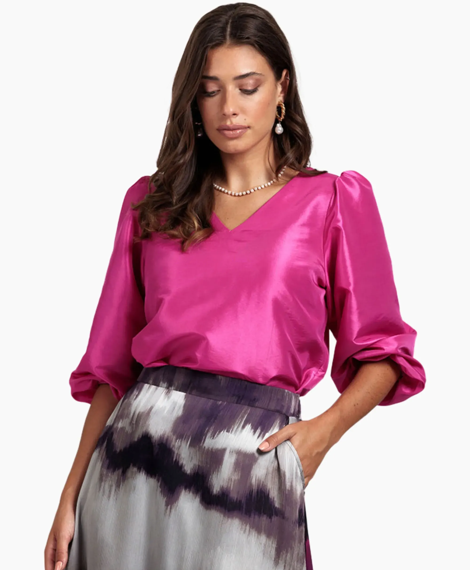 T-Shirts & Tops^Studio Anneloes Top Laudi Taft Paars