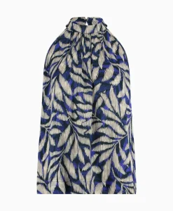 T-Shirts & Tops^Studio Anneloes Top Sara Satin Big Flower Blauw