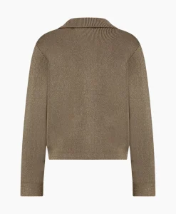 Vesten^Studio Anneloes Vest Imke Lurex Cardigan Bruin Dessin