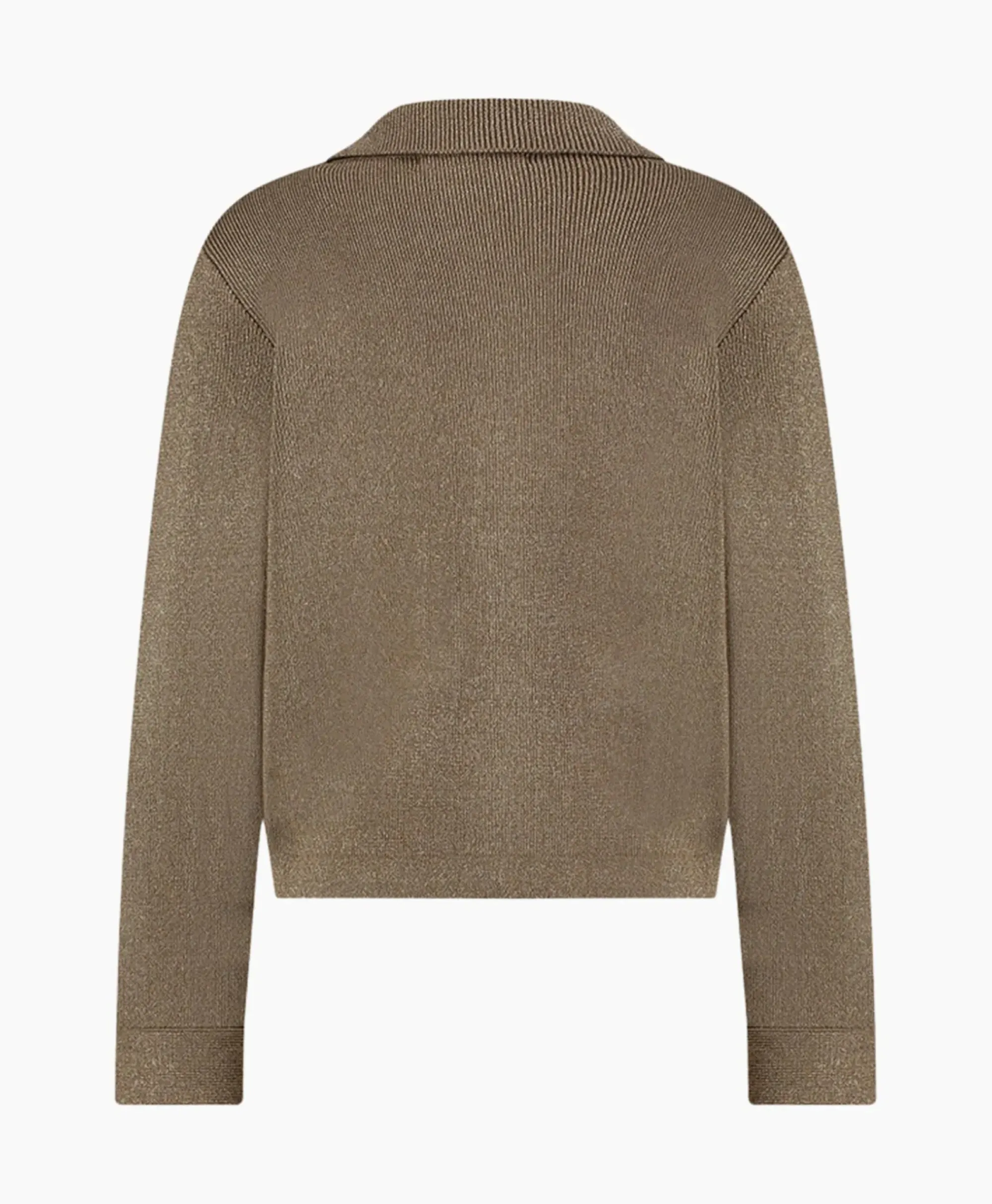 Vesten^Studio Anneloes Vest Imke Lurex Cardigan Bruin Dessin