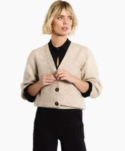 Vesten^Studio Anneloes Vest Mandy Mohair Cardigan Zand