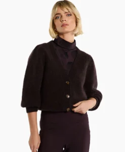 Vesten^Studio Anneloes Vest Mandy Mohair Cardigan Bruin
