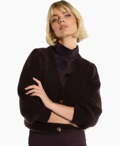 Vesten^Studio Anneloes Vest Mandy Mohair Cardigan Bruin