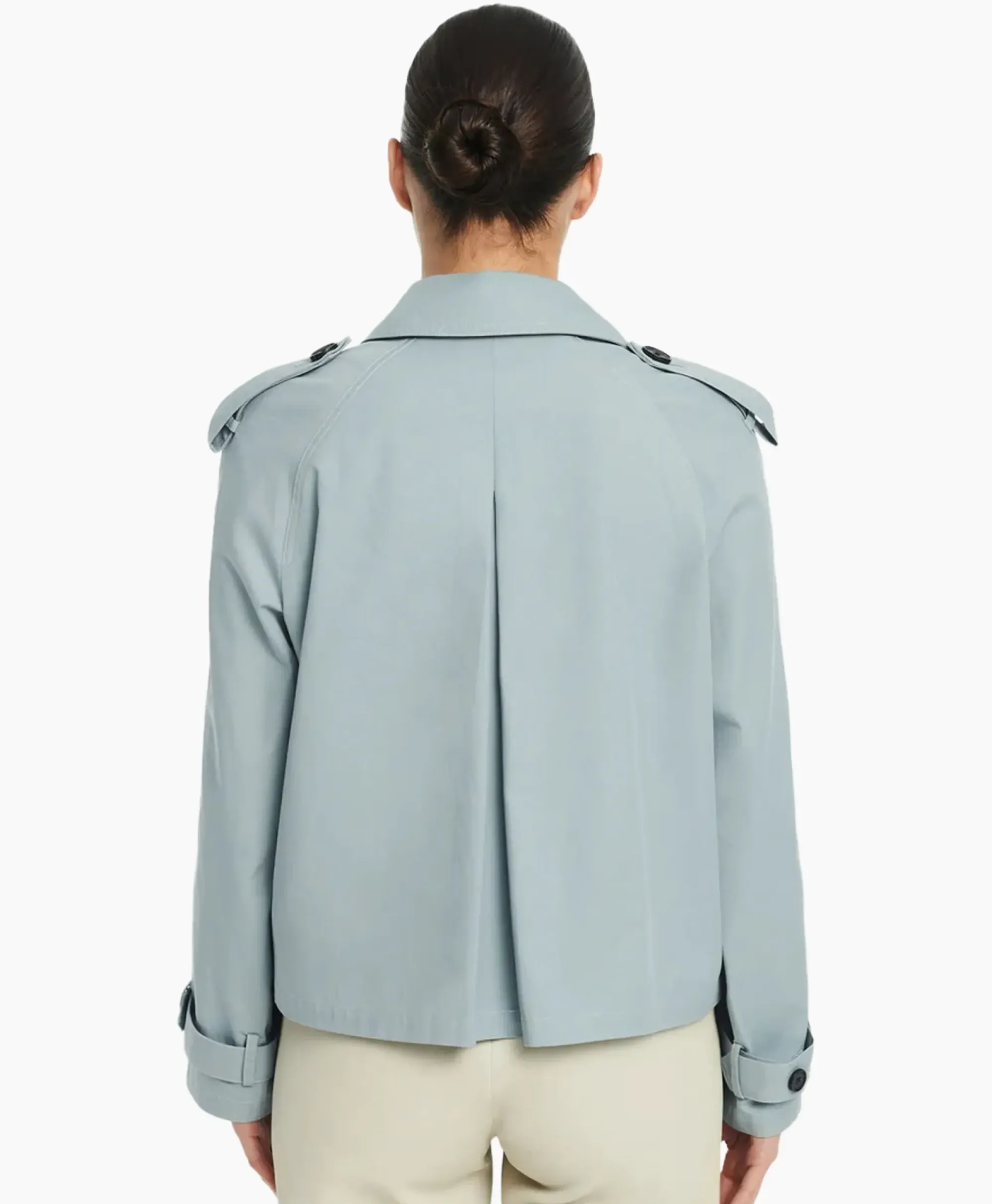 Jassen^Studioar By Arma Mantel Samora Cotton Twill Blauw