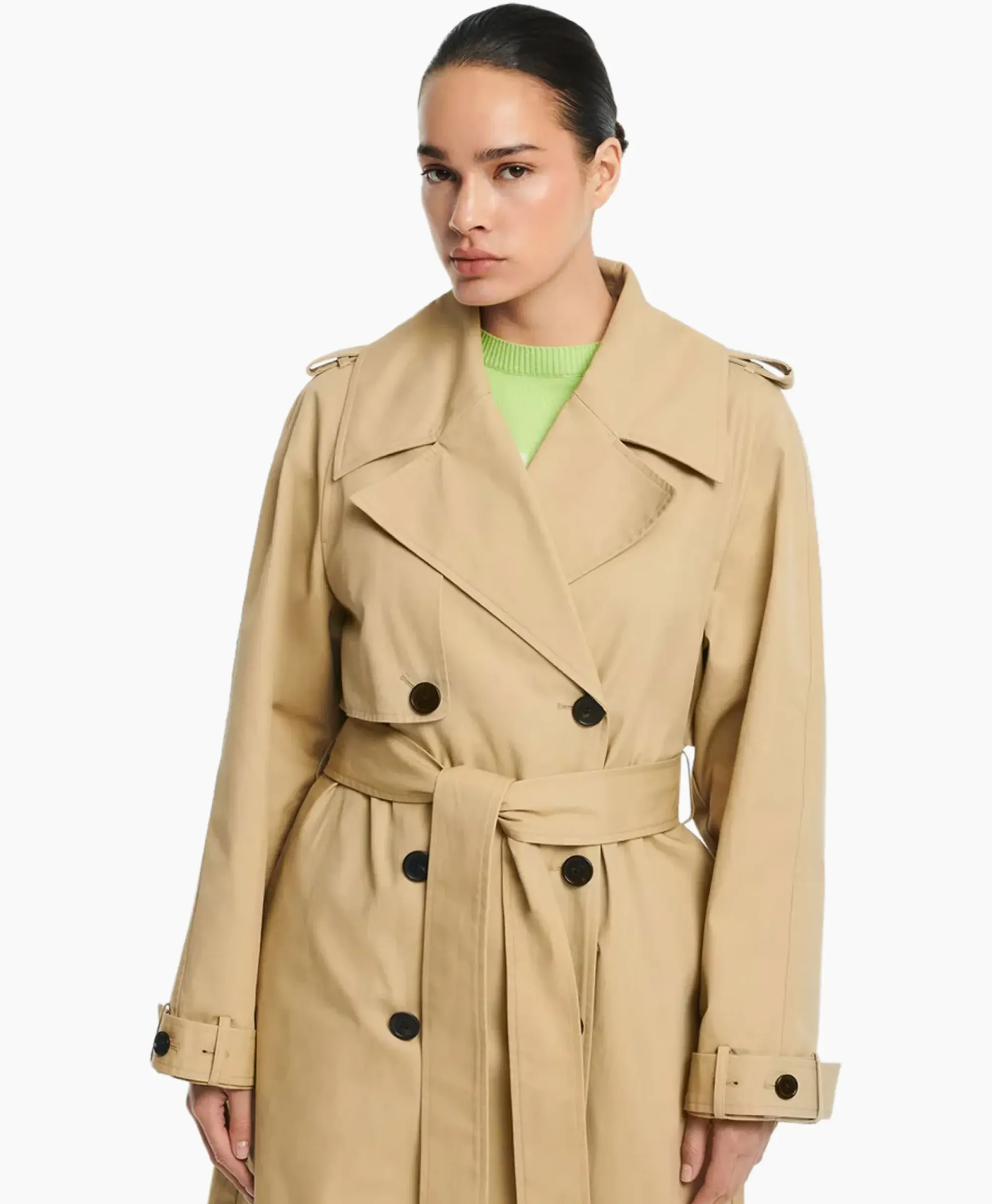 Jassen^Studioar By Arma Trenchcoat Mexia Cotton Twill Beige