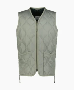 Jassen^Taion Bodywarmer Military W-Zip V Neck Down Donker Groen