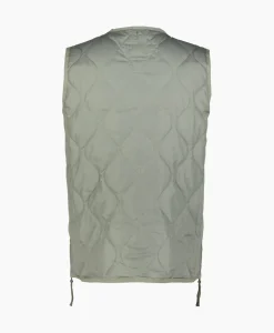 Jassen^Taion Bodywarmer Military W-Zip V Neck Down Donker Groen