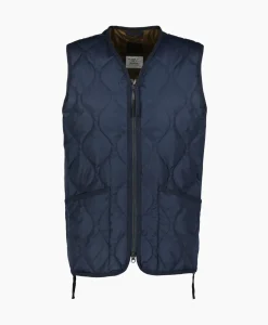 Jassen^Taion Bodywarmer Military W-Zip V Neck Down Donker Blauw