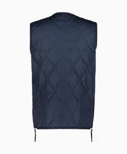 Jassen^Taion Bodywarmer Military W-Zip V Neck Down Donker Blauw