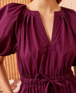 Jurken^Ulla Johnson Midi Jurk Olina Bordeaux